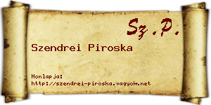 Szendrei Piroska névjegykártya