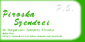 piroska szendrei business card